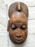 🟢 Masque Africain en bois sculpté /Afrikanische Holzmaske