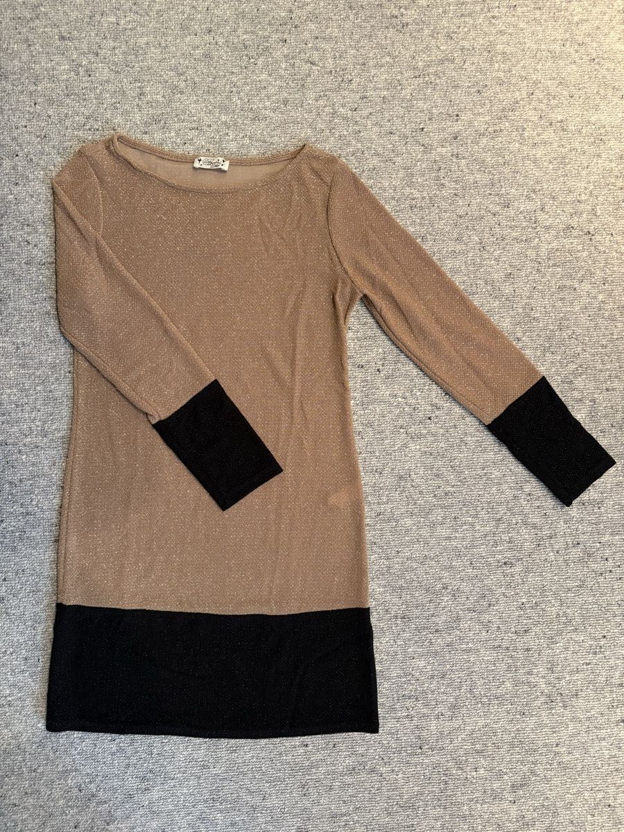 Vestiti: Glitzerndes Festkleid, braun-schwarz, Gr. S – Usato da Ebertswil venduto da shushuj