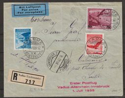 1935 : Flugpost Brief Vaduz - Innsbruck