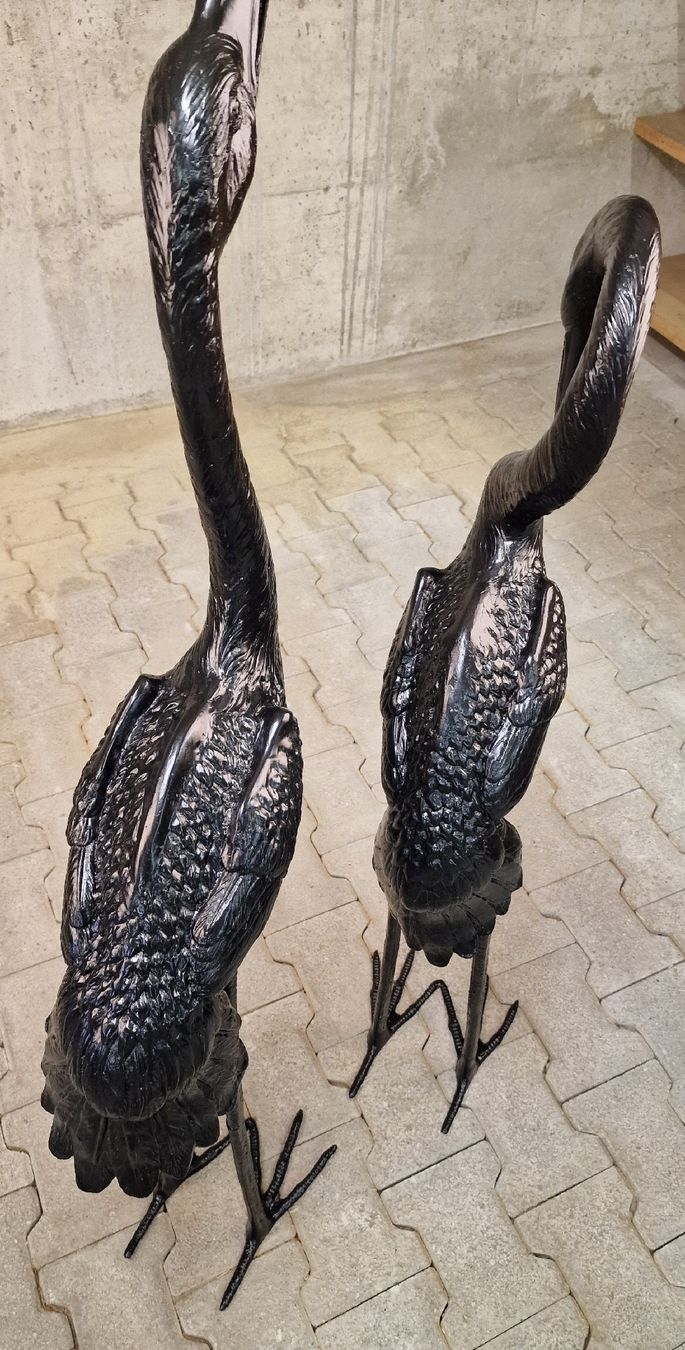 Sculture & Statue: Dekorative Kranich-Skulpturen Messing restauriert – Usato da Affeltrangen venduto da Szafaoli 6