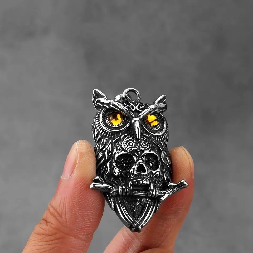 Ketten: Gothic Owl Skull Viking Pendant Necklace – Neu und originalverpackt aus Aarburg von StavFashion 4