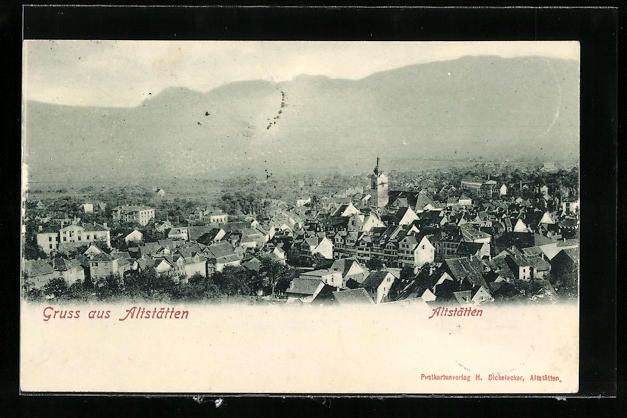 Cartoline postali: AK Altstätten, Stadtpanorama, 1901 – Usato da Berlin venduto da bartko-reher