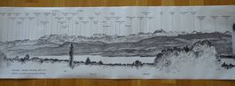 Litho Eberts Panorama-Zeichnung Zürichsee, 1972