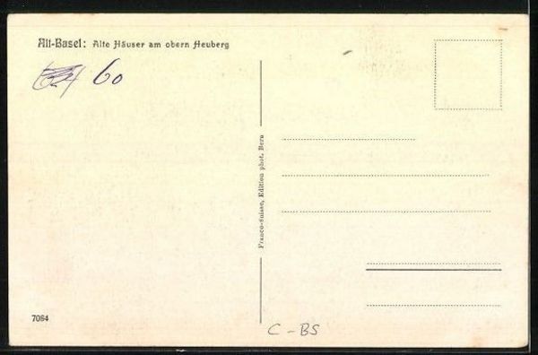 Cartoline postali: Alt-Basel, alte Häuser am obern Heuberg – Usato da Frauenfeld venduto da POML 1