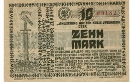 Steinburg 10 Mark 12.11.1918 VZ-VZ+