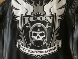 ICON Motorrad-Lederjacke "The Crest"