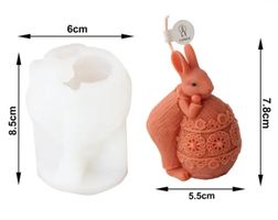 Giessform Silikonform Hase Junge mit Osterei