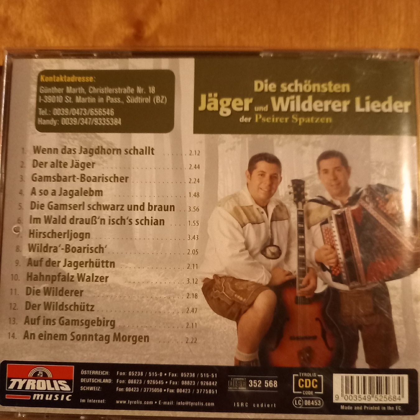 CD: Gebrauchte CD: Jäger und Wilderer Lieder der Pseirer Spatzen – Usato da Galgenen venduto da Allerlei8854 2