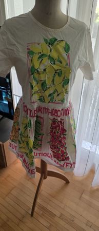 Moschino Boutique Kleid Grösse 38 Weiss Fruchtprint 