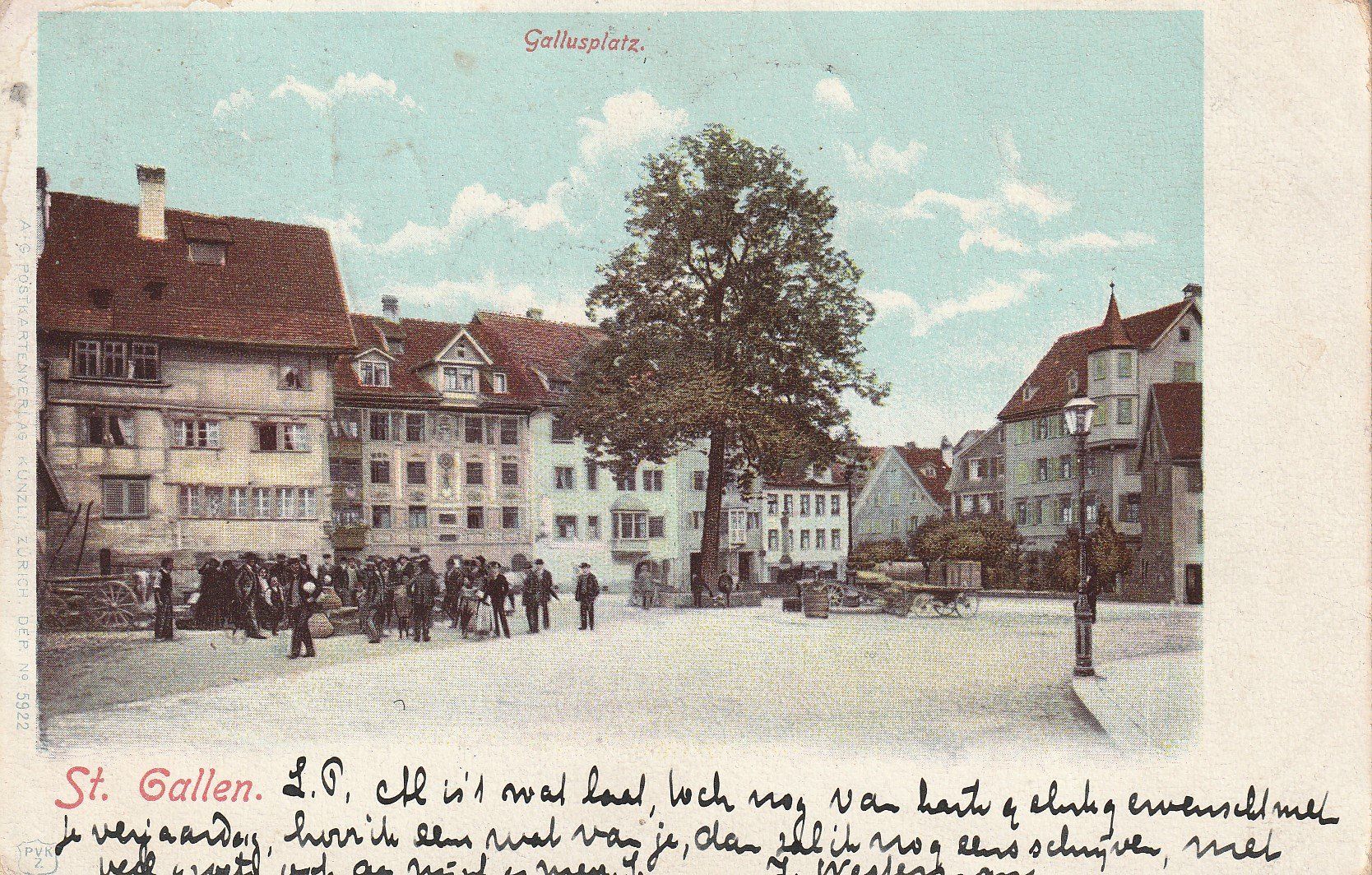 Ansichtskarten: St.Gallen- Gallusplatz 1902 – Gebraucht aus uttwil von Koehlerfred