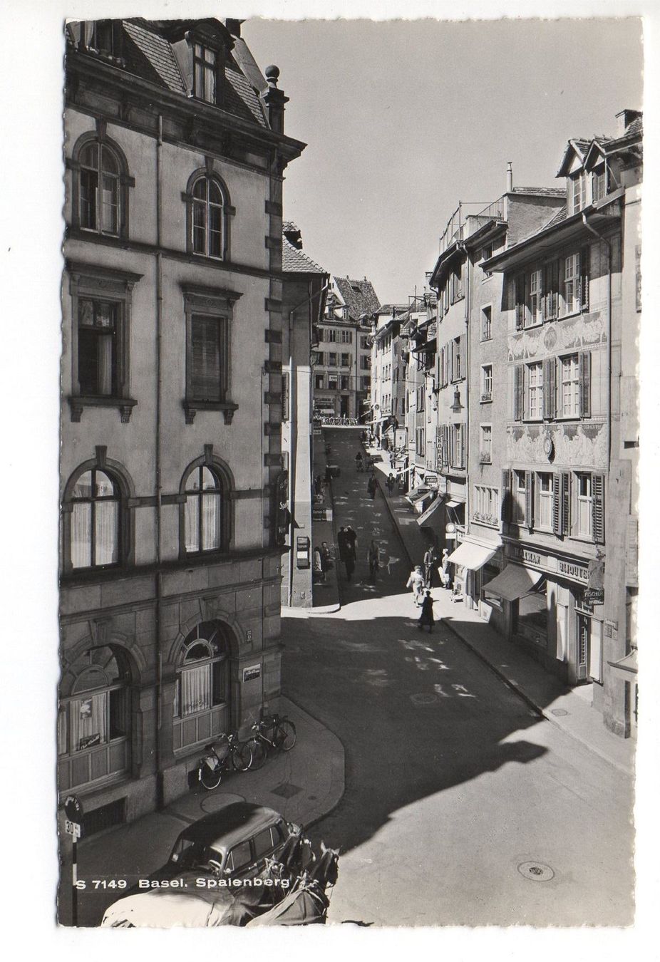 Cartoline postali: BASEL Spalenberg, Auto, Fahrrad – Nuovo (secondo la descrizione) da Jona venduto da philajona