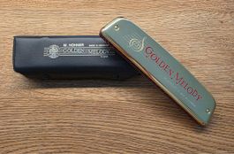 M. Hohner Golden Melody Mundharmonika in Schutzköcher 2416