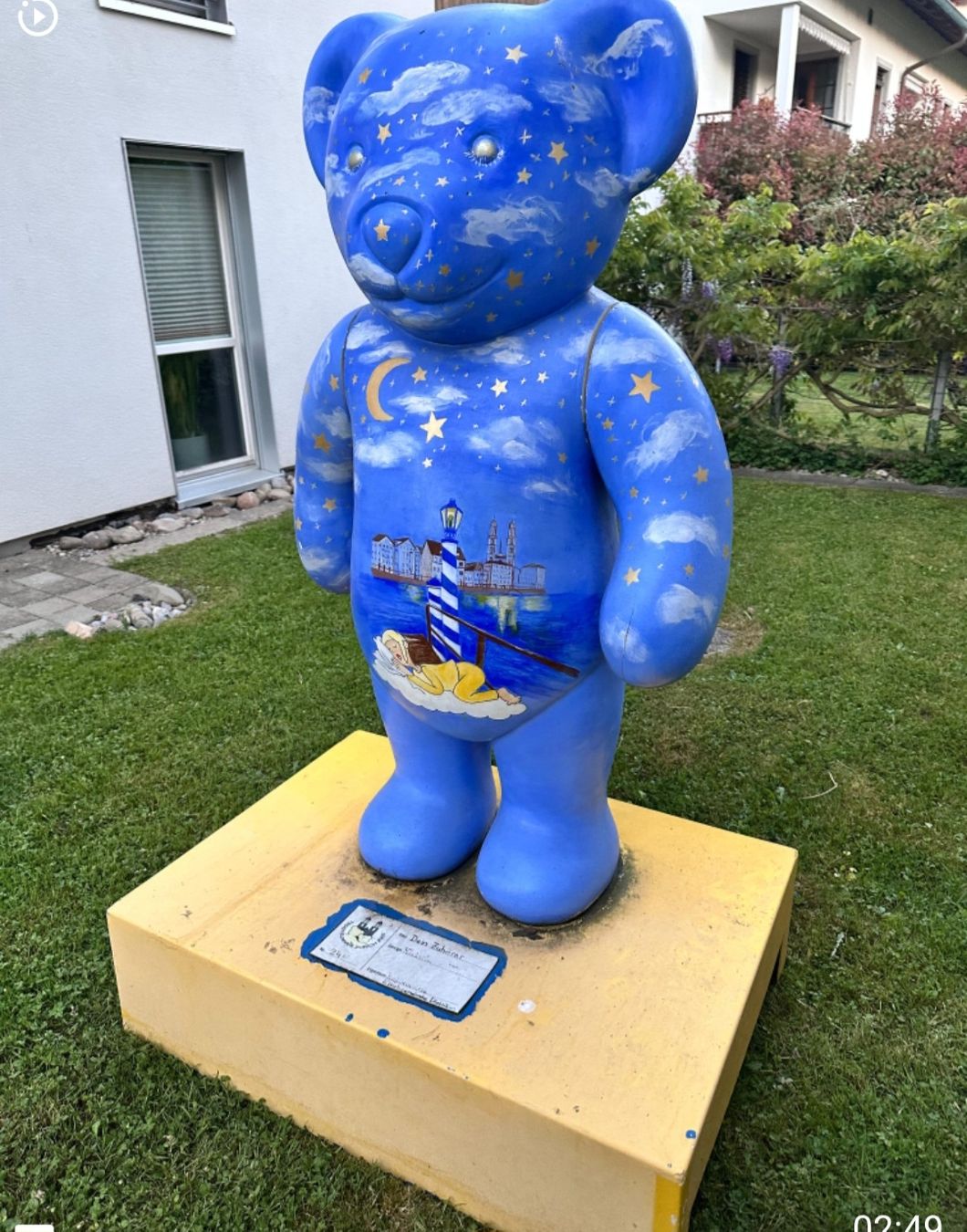 Statuette: Einzigartiger Teddybär, Handbemalt, Gartendeko, Bärensommer – Usato da Riedikon venduto da Winter21. 1