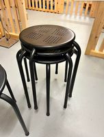 3x Hocker Metall Schwarz