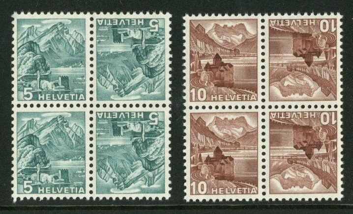 Tutti i francobolli: 4 VIERERBLOCKS MIT LEVENTINA ** POSTFRISCH - HOH.WERT – Nuovo (secondo la descrizione) da Sarmenstorf venduto da Tricardo 1