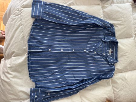 Chemise Tommy Hilfiger bleu rayée T.42 EUR / 10 US