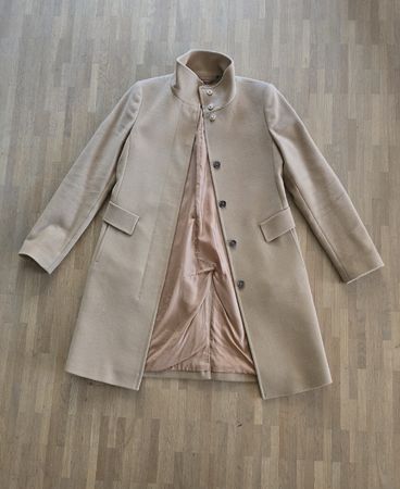 Strenesse Wollmantel beige Gr. 34 Schurwolle/Kaschmir