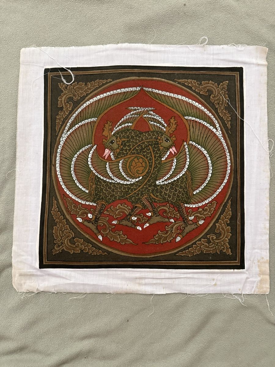 Dipinti: Kalamkari Kunstwerk /// Myanmar 2015 – Usato da Birmenstorf AG venduto da Pat_roll