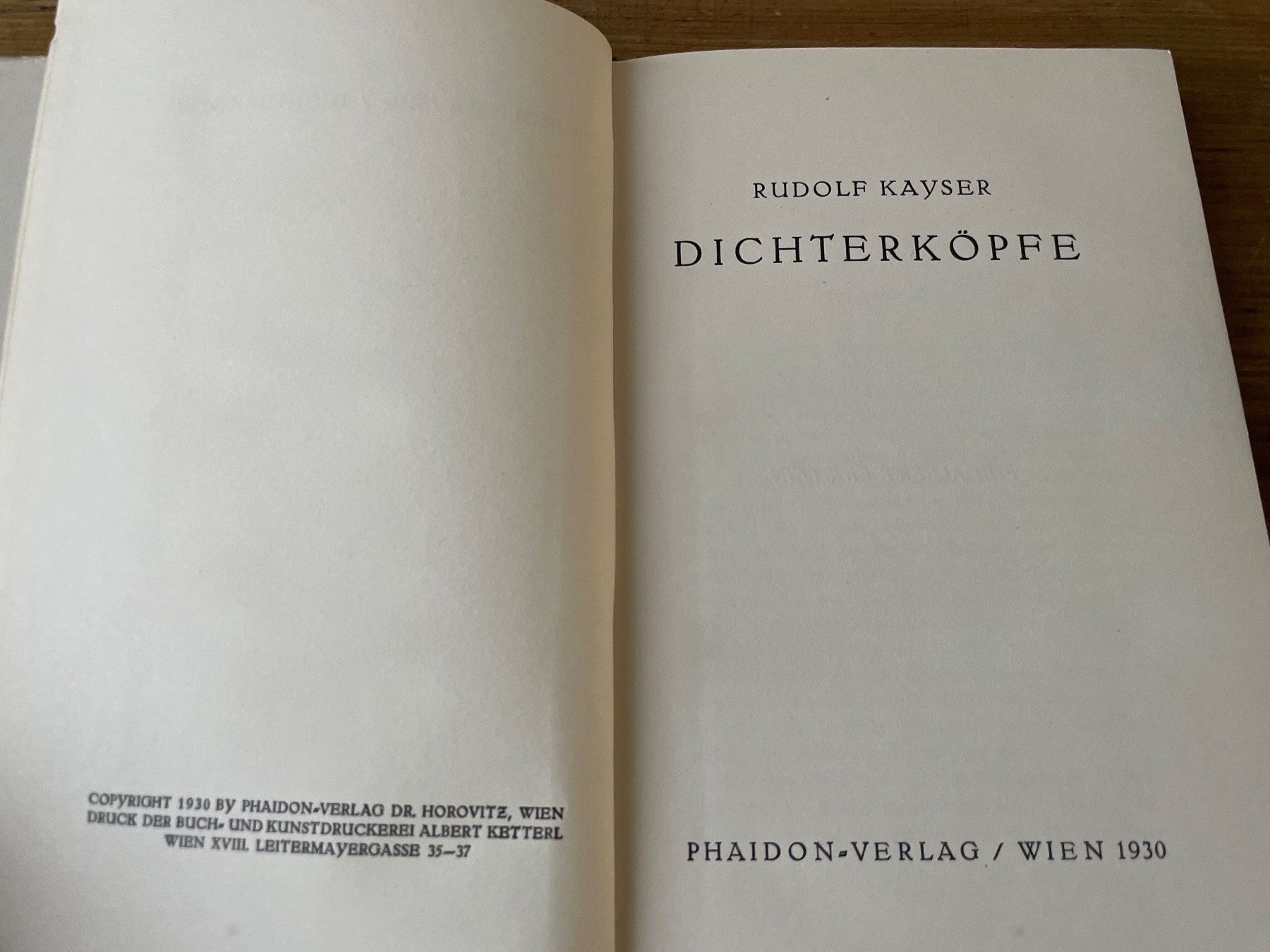 Libri: Antikes Buch: Dichter Köpfe - Rudolf Kayser 1930 – Usato da Winterthur venduto da cheerio97 3