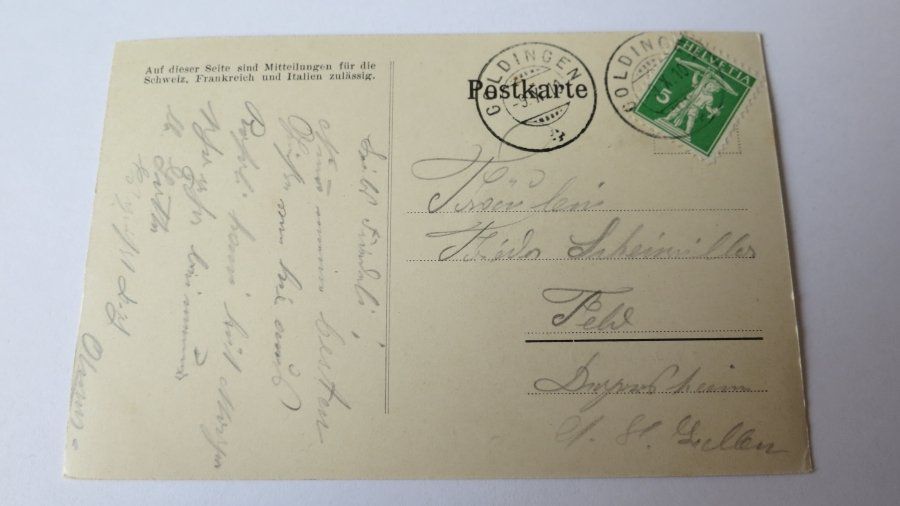 Cartoline postali: Gruss aus Goldingen / SG - 1910 – Usato da Jona venduto da centumprata 1