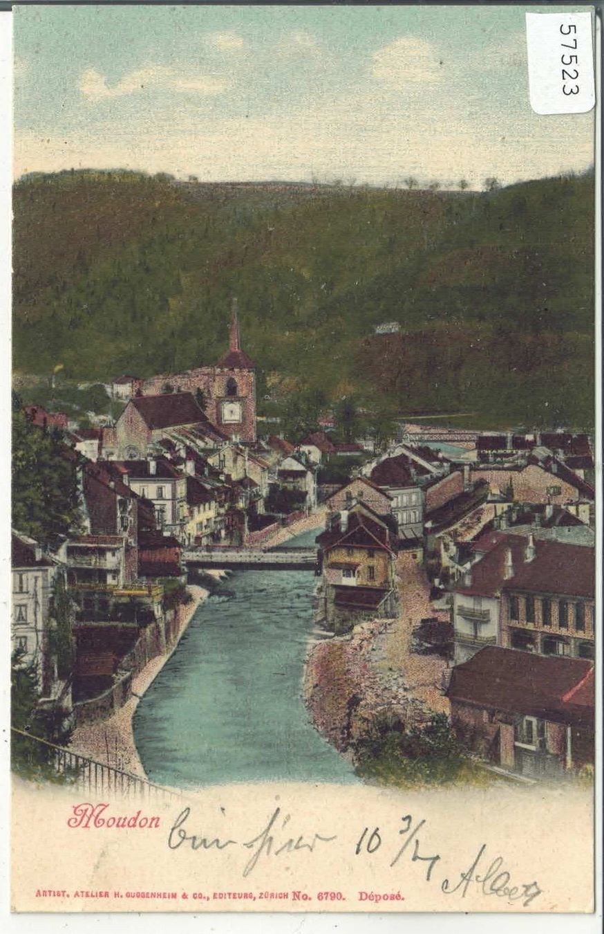 Cartoline postali: Souvenir de Moudon - Litho – Usato da Ettingen venduto da Kartenplanet