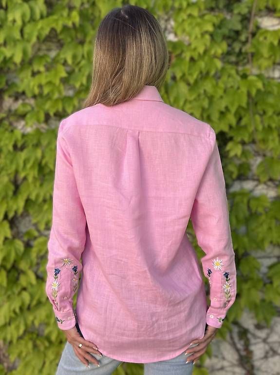 Camicette: Damen Leinenhemd Edelweiss Rosa – Usato da Thalwil venduto da han_2b8c 3