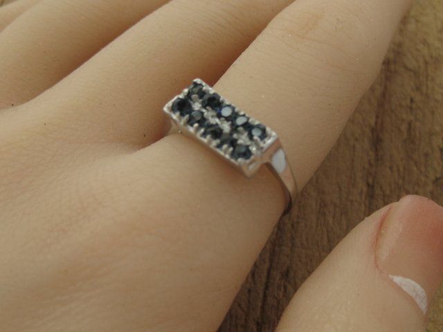 Anelli: Vintage Ring Silber 800 Steinchen blau / Gr. 56 – Usato da Ermatingen venduto da Decovin 2