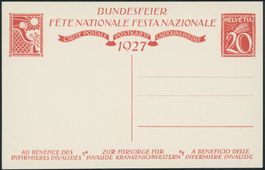 1927 - Pro Patria - Bundesfeierkarten - ungebraucht *