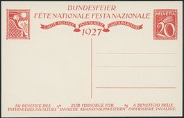 1927 - Pro Patria - Bundesfeierkarten - ungebraucht *