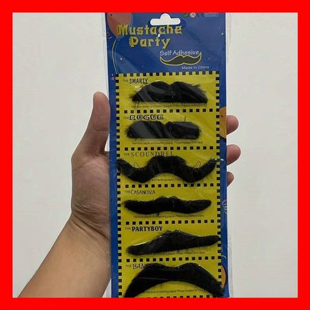 Falscher Schnauz Schnurbart Set 6tlg Fasnacht Halloween Bart