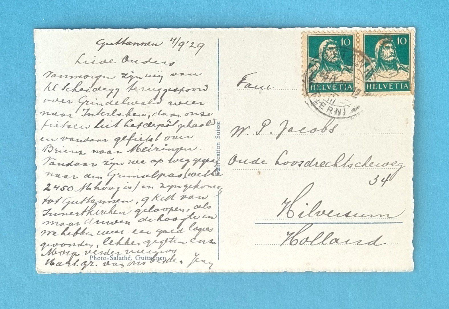 Cartoline postali: Grimselpass - Rhonegletscher - altes Postauto - 1929 – Usato da Rothrist venduto da RROENK 2