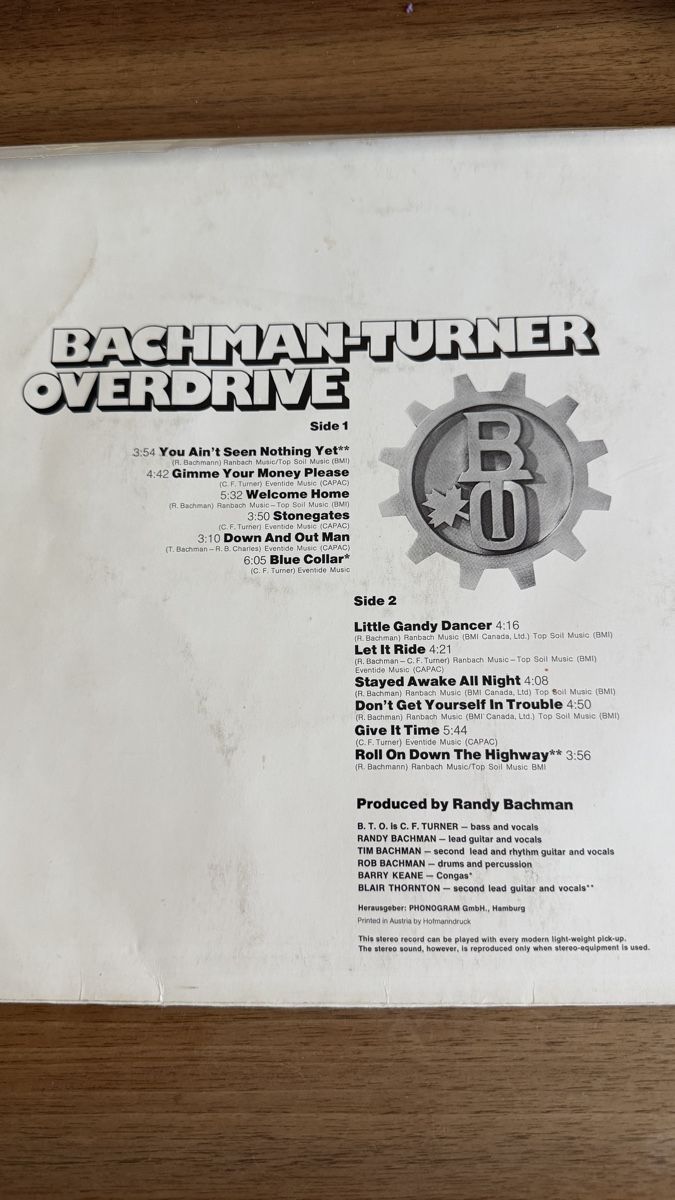 Dischi in vinile: Bachman-Turner Overdrive 1974 – Usato da Ebikon venduto da elischka 1