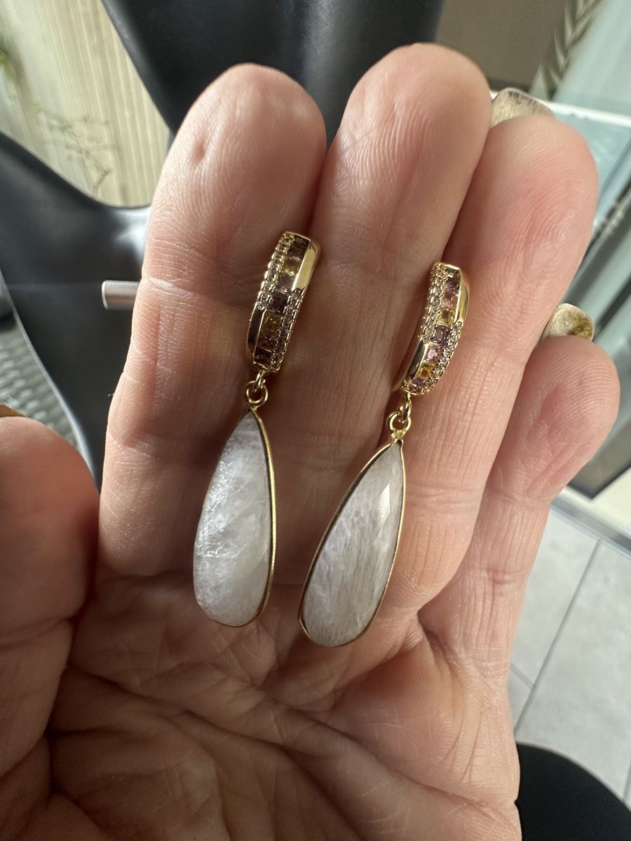Orecchini pendenti & Orecchini a lobo: Elegante Ohrringe mit Mondstein – Nuovo e nell'imballaggio originale da Kriens venduto da Hortensie6 2