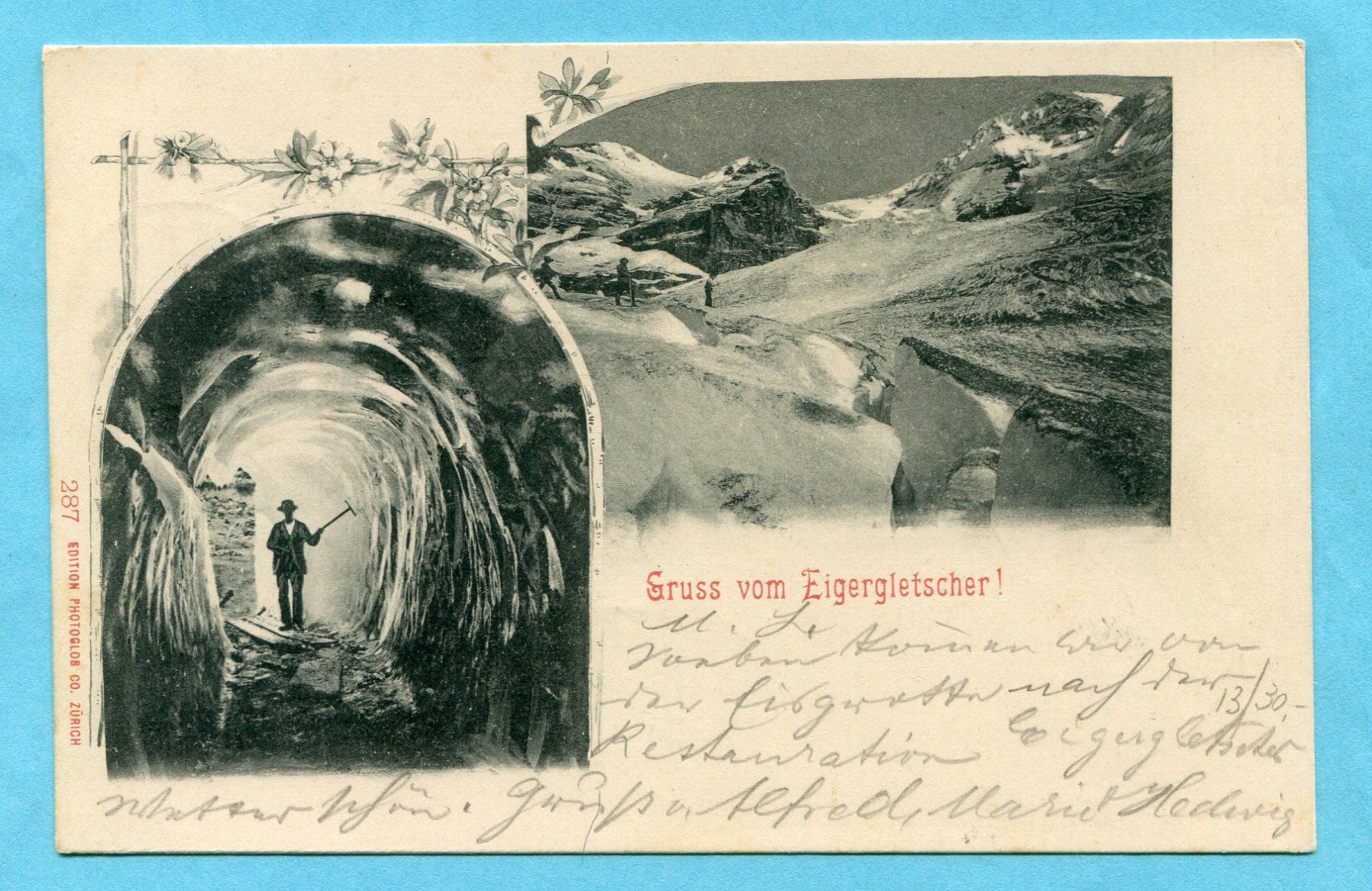 Cartoline postali: Gruss vom Eigergletscher ! 1902 – Usato da Opfikon venduto da Prophila