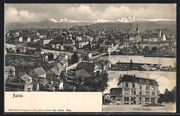 Cartoline postali: AK Aarau, Hotel Gerber, Teilansicht – Usato da Berlin venduto da bartko-reher