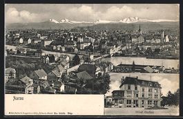 AK Aarau, Hotel Gerber, Teilansicht