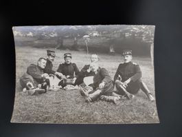 Militär Picknick Männer 6 Personen um 1910