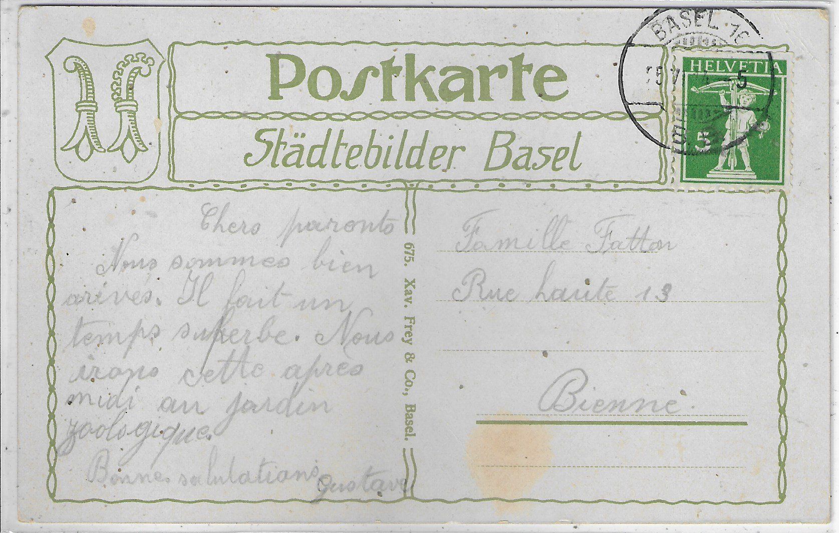 Cartoline postali: Basel - Centralbahnhofplatz u. Strassburger Denkmal - Litho – Usato da Ettingen venduto da Kartenplanet 1