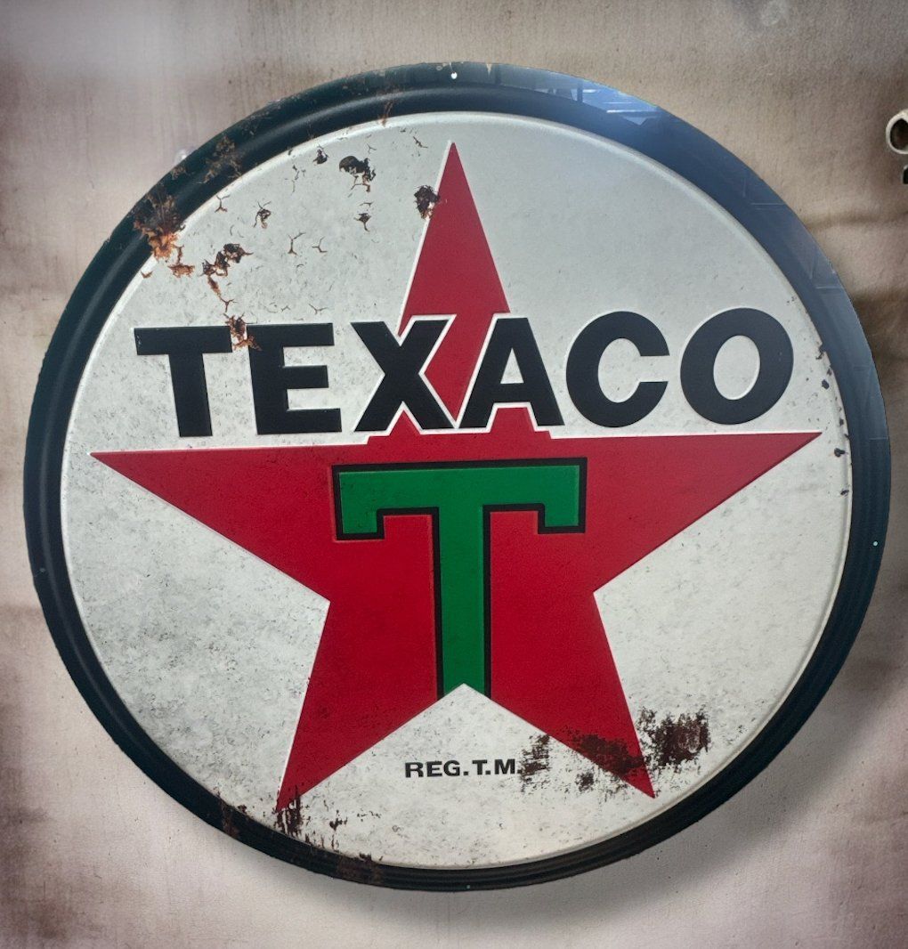Texaco Insegne: Texaco Blechschild Repro Gross – Nuovo e nell'imballaggio originale da Aarburg venduto da SwissVintageWorld