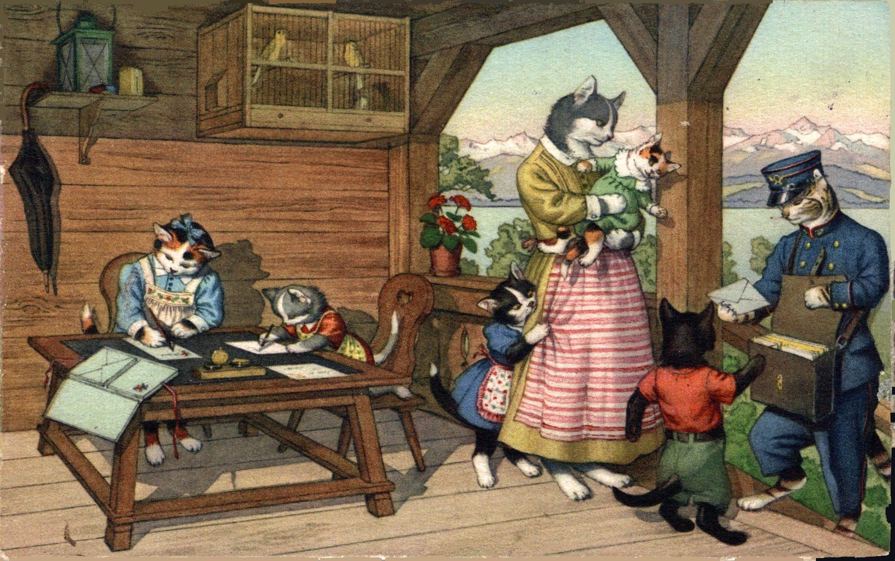 Ansichtskarten: 9 Katzenkarten – Gebraucht aus Bronschhofen von Astore