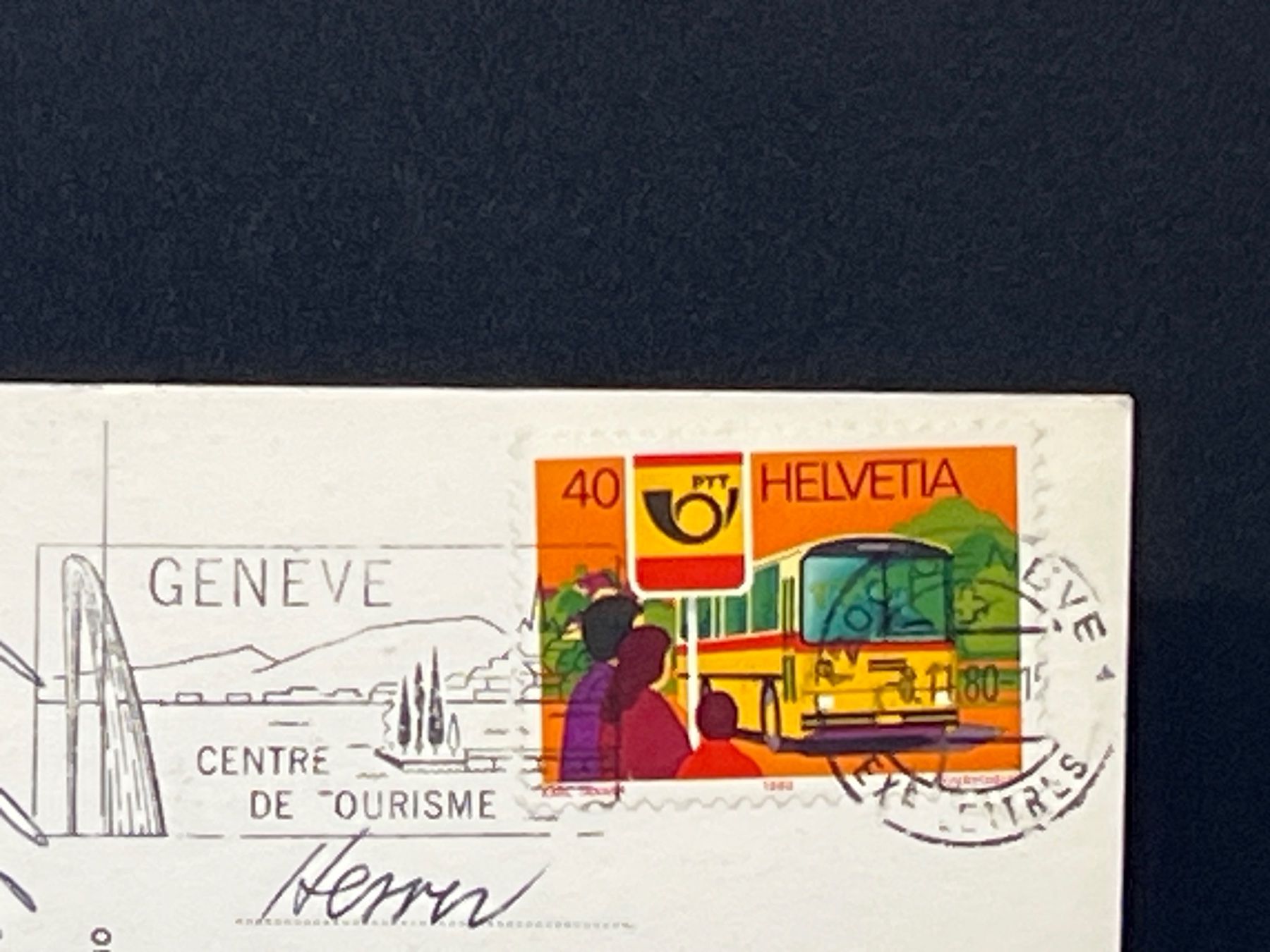 Cartoline postali: Genève - Effet de lumière dans la rade – Usato da Widnau venduto da Brusi9 1