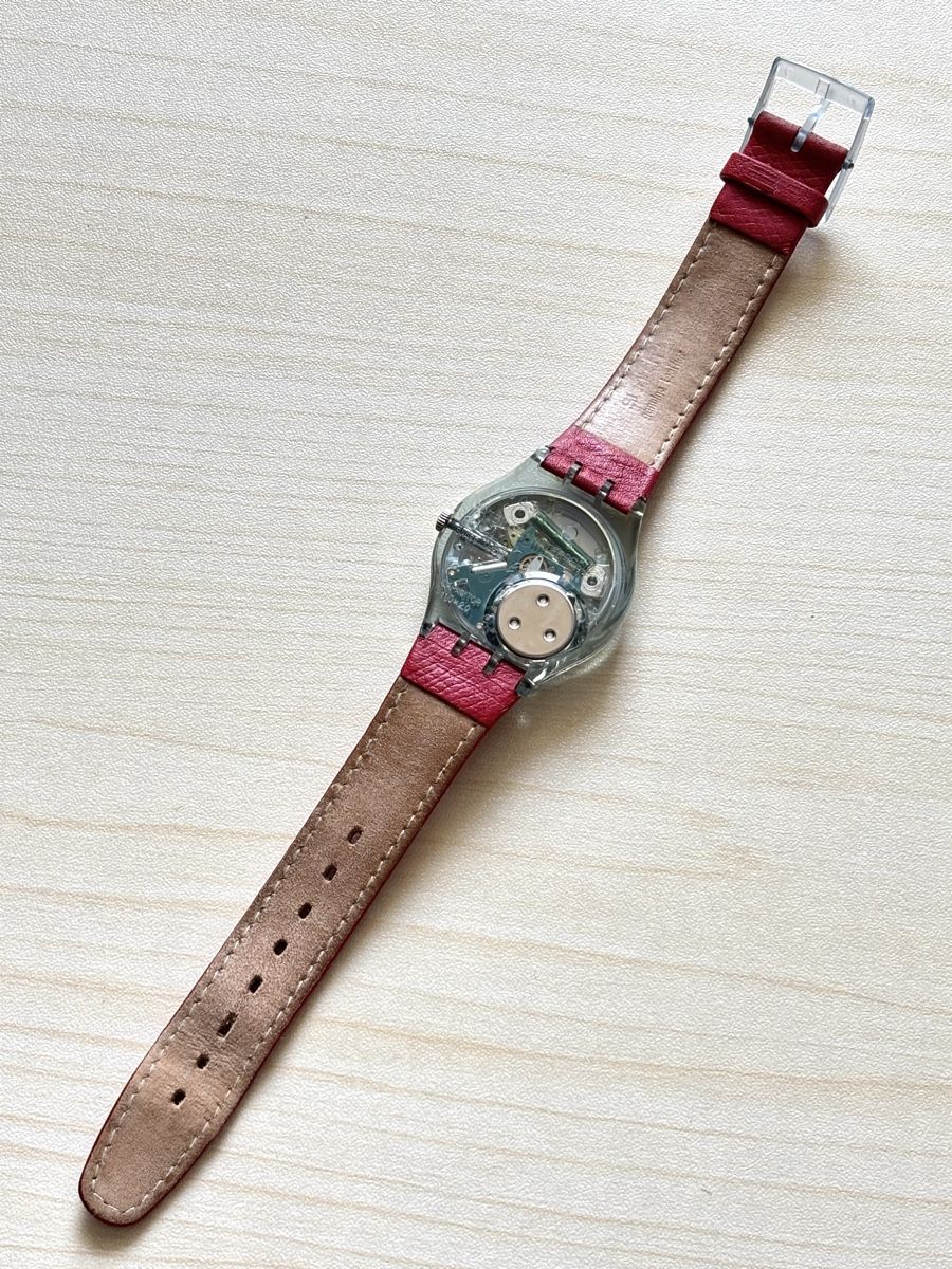Swatch Orologi: Swatch Solar Uhr rotes Lederarmband  – Usato da Grenchen venduto da chththl 4