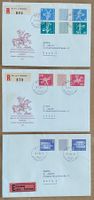 1960 Satz Nr. S63 - S66 Zwischensteg in 3 FDC-Briefen DE