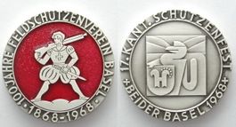17. KANT. SCHÜTZENFEST BEIDER BASEL 1968 Medaille Bronze