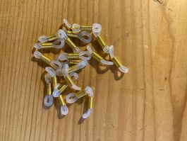 60 Brillenbandgummis transparent gold
