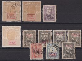 Rumänien: Briefmarken mit Aufdruck