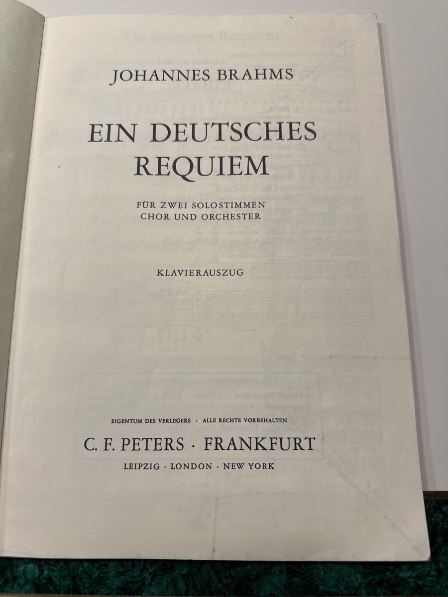 Libri: Brahms: Ein deutsches Requiem, Klavierauszug – Usato da Wald ZH venduto da Martin79 1