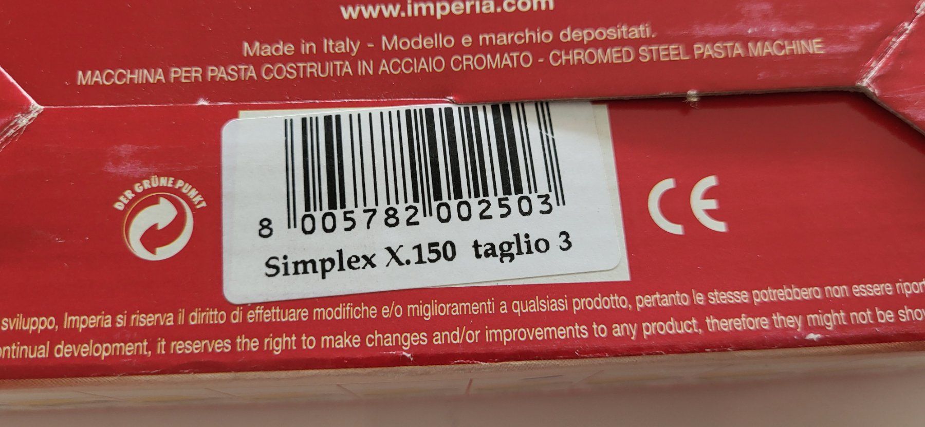 Elettrodomestici da cucina: Simplex Schneidevorrichtung Trenette 4 mm – Nuovo e nell'imballaggio originale da Figino venduto da mayam63 5