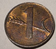 Münze 1 Rappen Schweizer 1970 Bronse