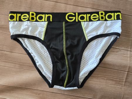 Herren Sport-Briefs / Slip - XL - Schwarz / Weiss / Gelb